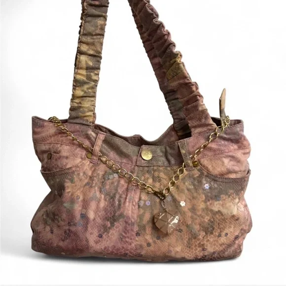 Elegant Pink and Brown Women's Bag - Picture 1 of 6